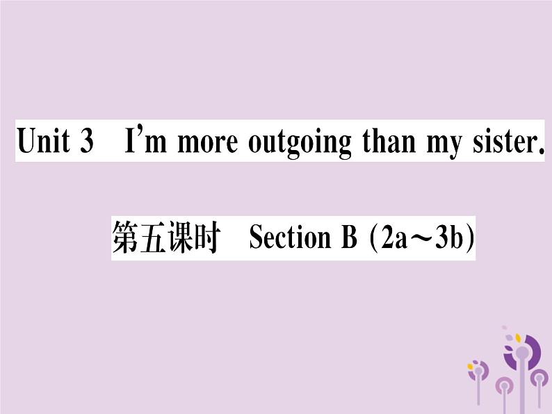 （通用版）2018秋八年级英语上册Unit3I’mmoreoutgoingthanmysister（第5课时）习题课件（新版）人教新目标版第1页