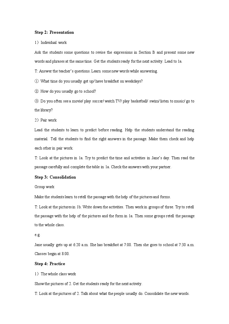 Teaching Plan of Unit 5 Our School Life Topic 1 period 3 教案第3页