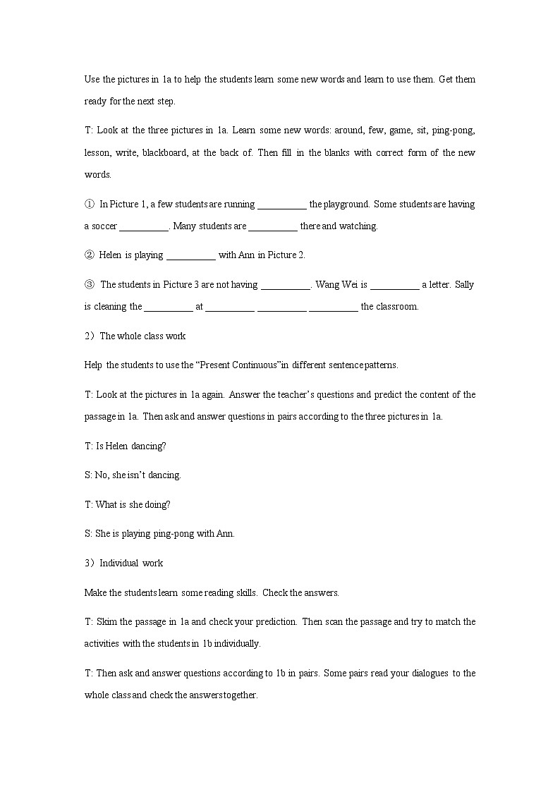 Teaching Plan of Unit 5 Our School Life Topic 2 period 3 教案第3页
