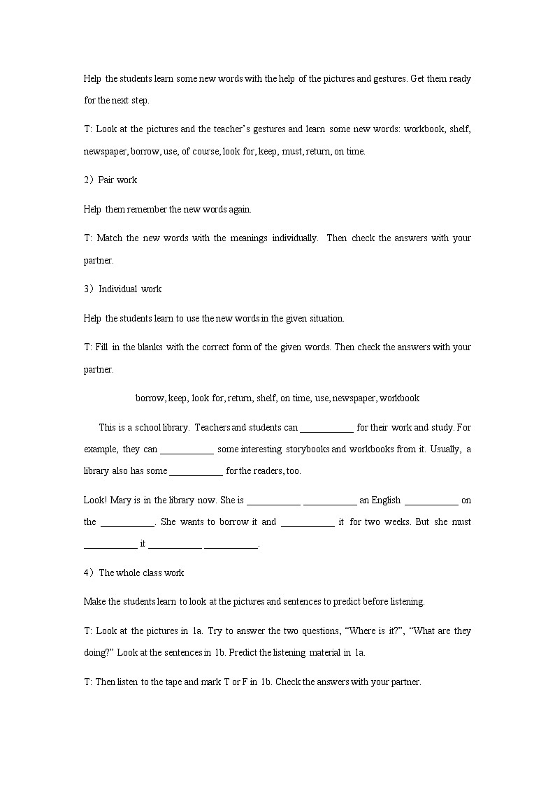 Teaching Plan of Unit 5 Our School Life Topic 2 period 2 教案03