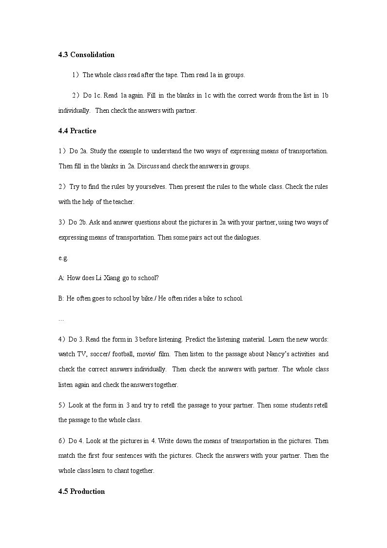 Guided Learning Plan of Unit 5 Our School Life Topic 1 Period 2 学案（仁爱科普版英语七年级下册）03