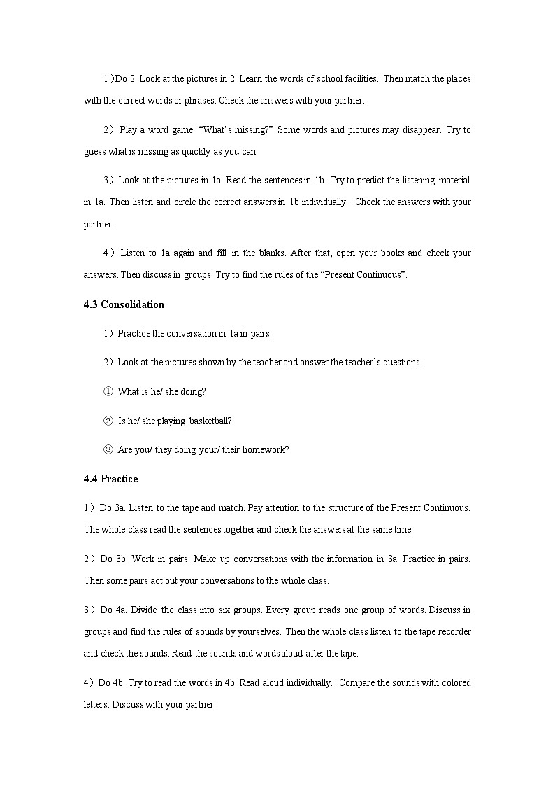 Guided Learning Plan of Unit 5 Our School Life Topic 2 Period 1 学案（仁爱科普版英语七年级下册）03