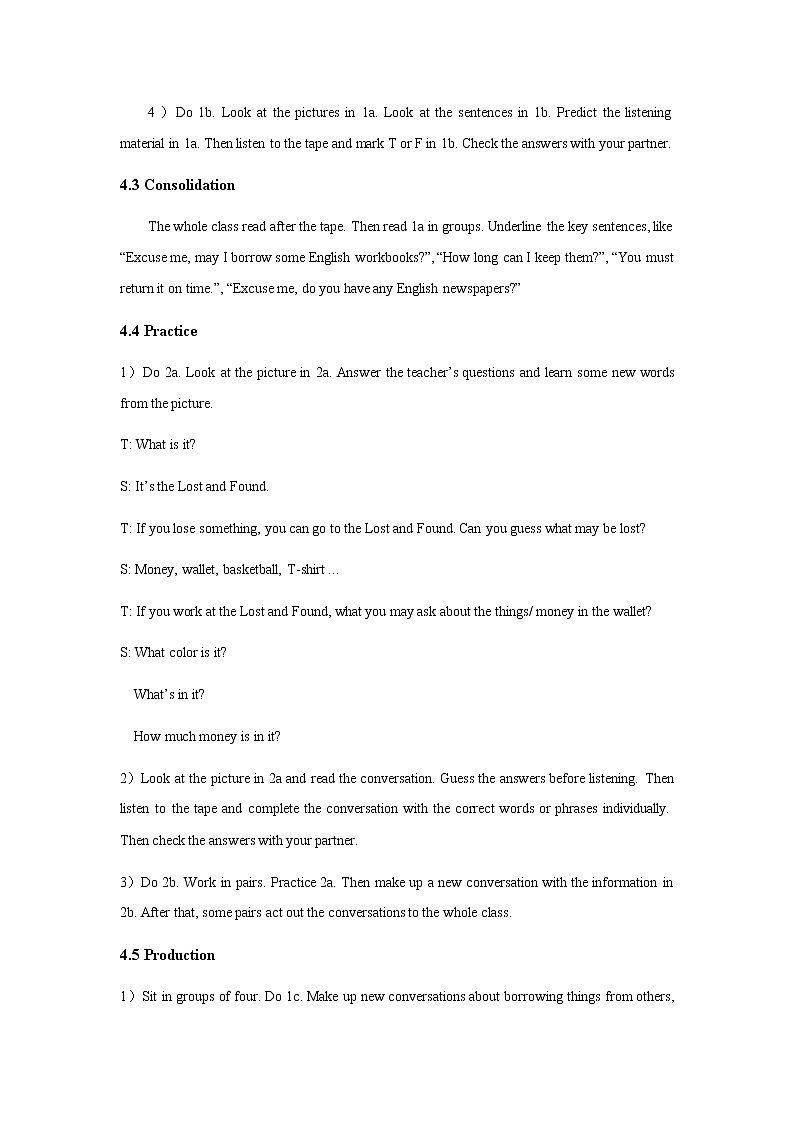 Guided Learning Plan of Unit 5 Our School Life Topic 2 Period 2 学案（仁爱科普版英语七年级下册）03