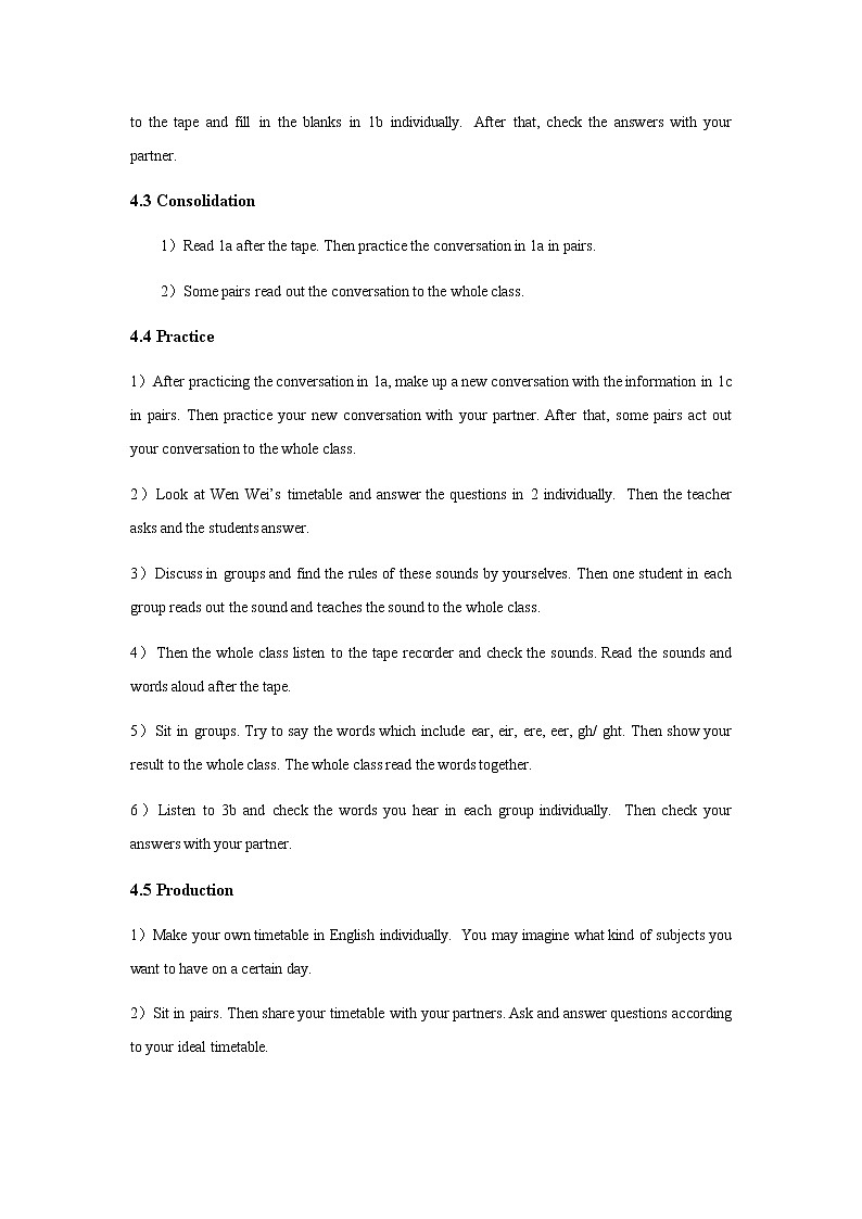 Guided Learning Plan of Unit 5 Our School Life Topic 3 Period 1 学案（仁爱科普版英语七年级下册）03