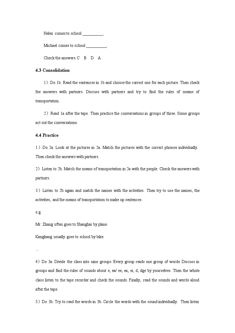 Guided Learning Plan of Unit 5 Our School Life Topic 1 Period 1 学案（仁爱科普版英语七年级下册）第3页