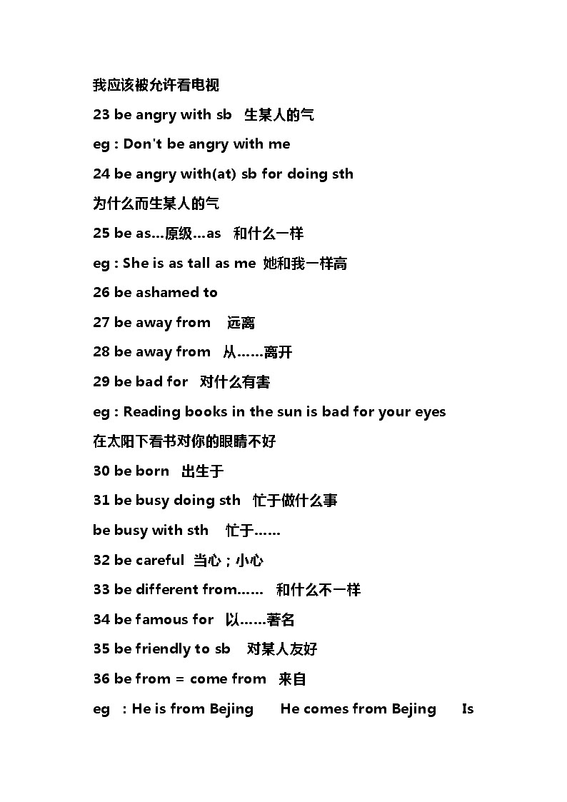 初中英语303条核心词组整理 教案03