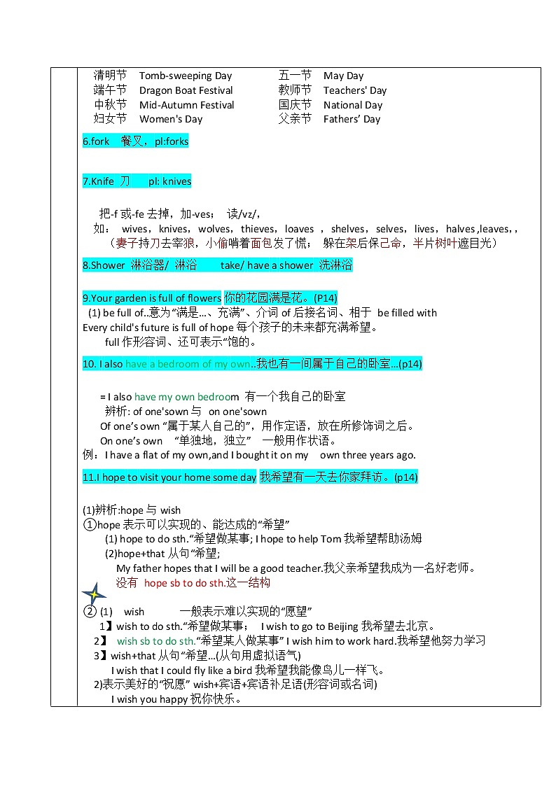 牛津译林版英语七年级下册Unit1    Grammar--task 讲义 配习题（无答案）03