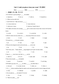 英语八年级下册Unit 3 Could you please clean your room?综合与测试单元测试同步达标检测题