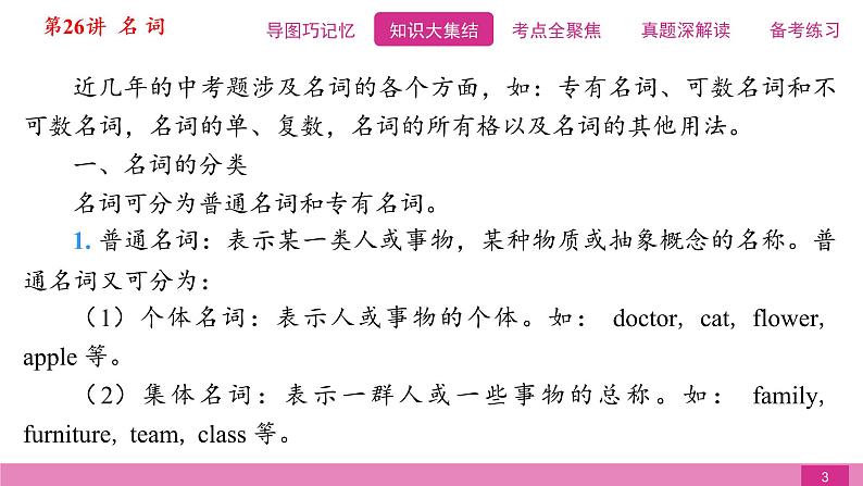 2021届中考复习人教版第二篇第二部分第26讲名词 课件03