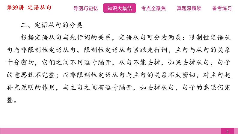 2021届中考复习人教版第二篇第三部分第39讲定语从句第4页