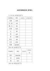 初中英语默写动词不规则变化表（默写版）