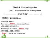 2021春外研版英语同步训练九年级下册Module 4 Rules and suggestions Unit 1 You must be careful of falling stones