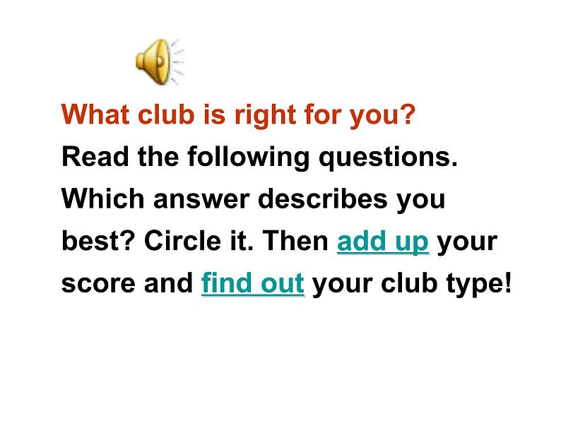 冀教版七年级下册  Unit 4 lesson 21 What Is Your Club Type? 课件08