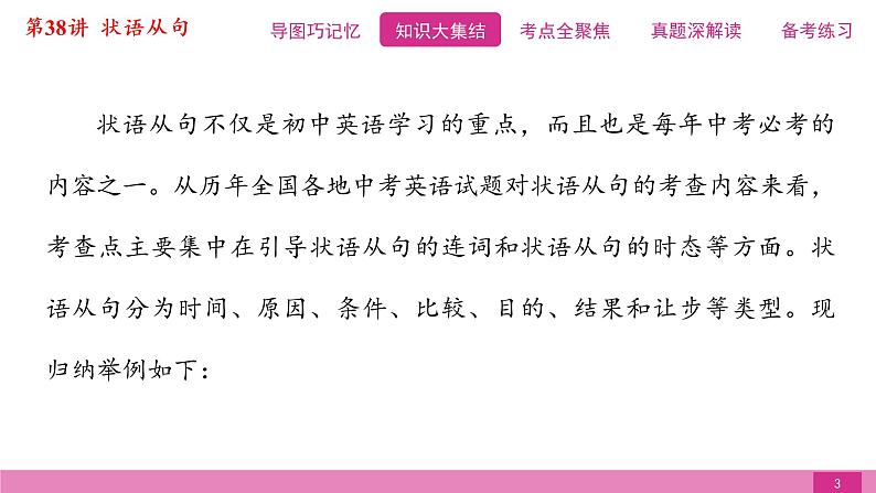 2021届中考复习人教版第二篇第三部分第38讲状语从句 课件03