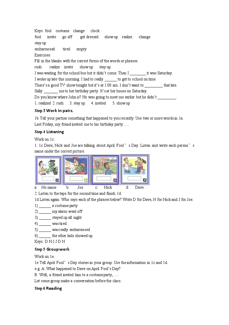 人教版九年级英语Unit 12 Section B (1a~2e)教案02