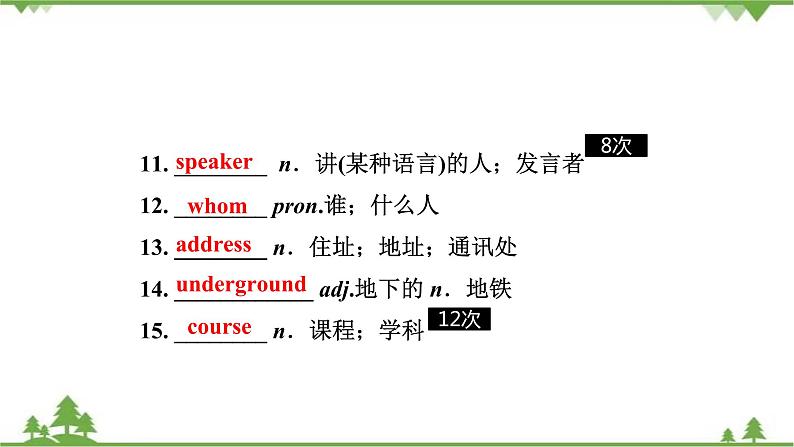 人教版2021年英语中考一轮复习  九年级 Units 3～4教材梳理 课件试卷练习04