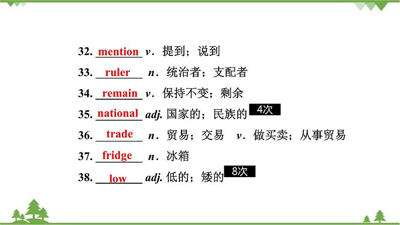 人教版2021年英语中考一轮复习  九年级 Units 5～6教材梳理 课件试卷练习07