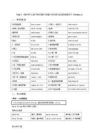 2021年中考英语复习之九年级全册Unit 1 Section A 知识梳理