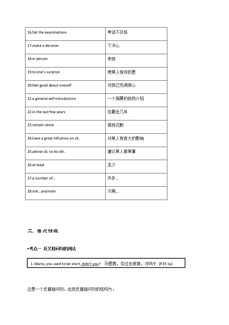 2021年中考英语复习之九年级全册Unit 4 Section A 知识梳理02