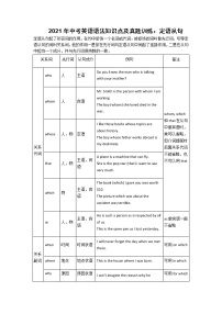 2021年中考英语语法知识点及真题训练：定语从句