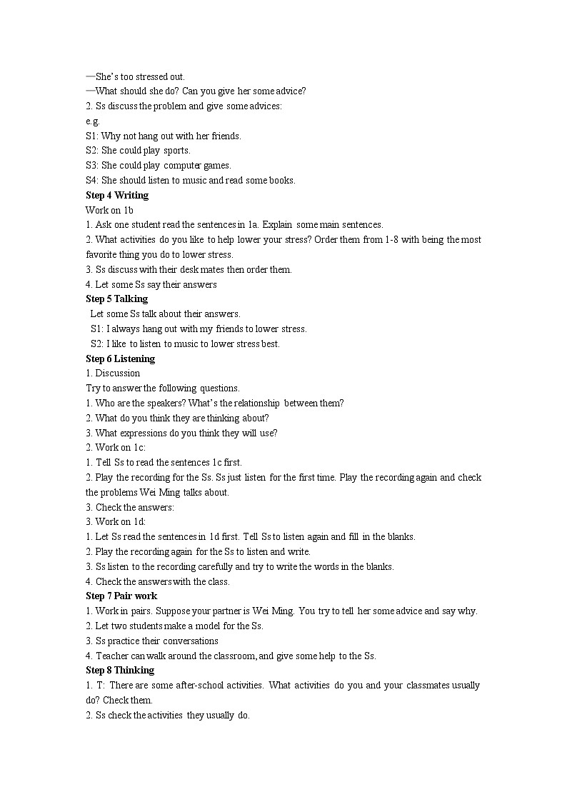 人教版八年级下Unit 4 Section B 1a~2e教案第2页