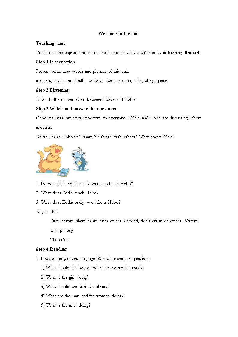 牛津译林版英语八年级下册unit5  Welcome to the unit教案01