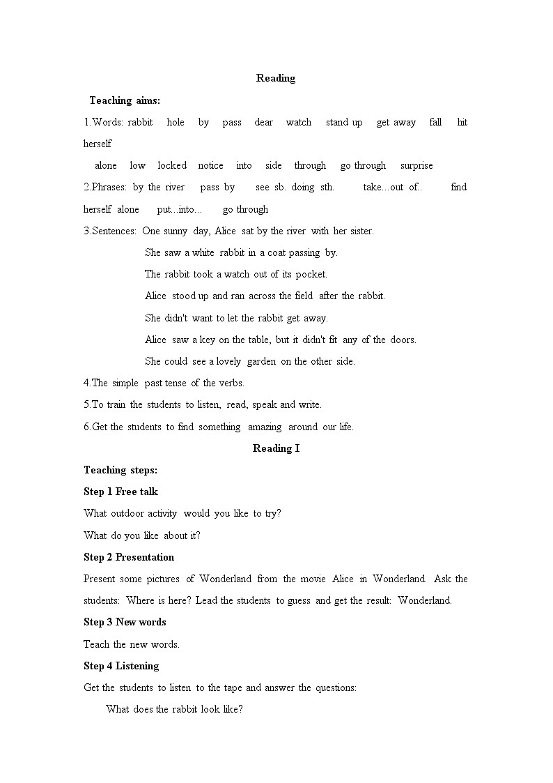 牛津译林版英语七年级下册unit6 Reading 1教案01