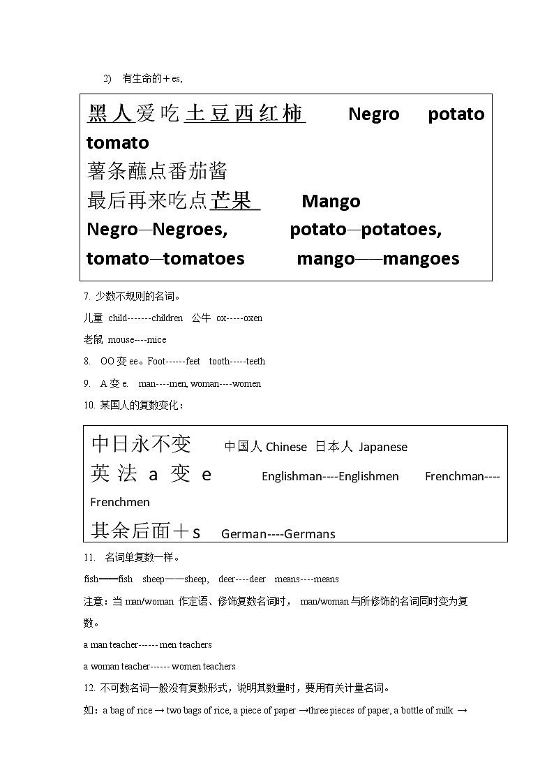 名词语法详解及练习03