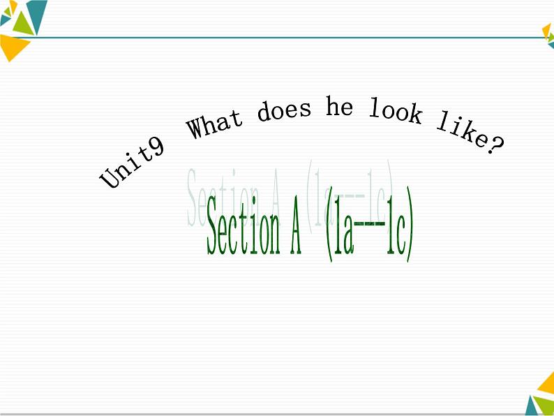 人教新目标英语七下Unit 9  What does he look like Section A (1a-1c)(共17张PPT)第1页