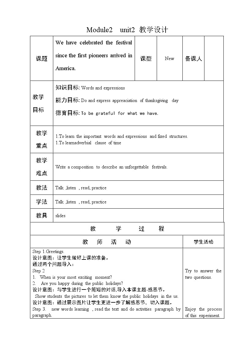 外研版九年级上册英语Module2 unit2.教案01