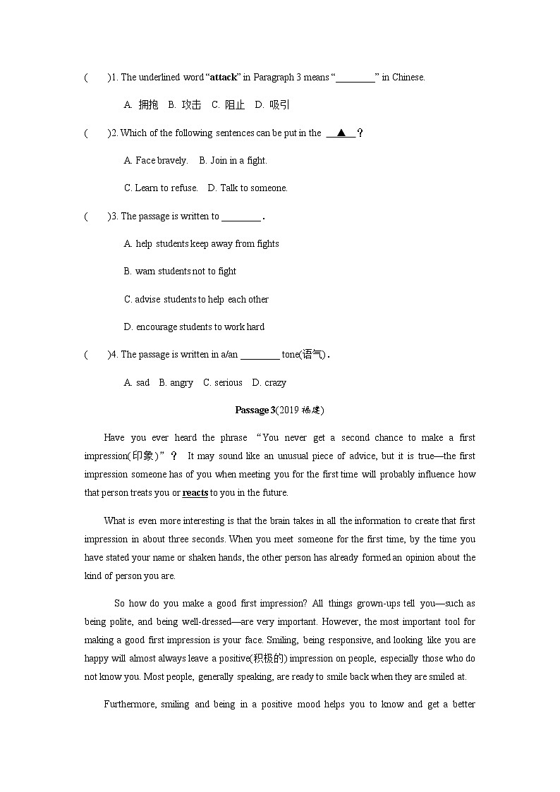 中考英语专题练习  阅读理解 话题十  咨询建议（含解析）03