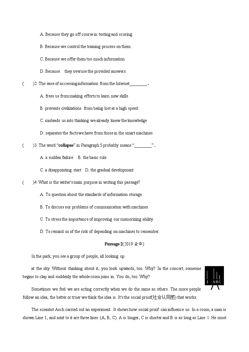 中考英语专题练习  阅读理解 话题十二  科普知识与事物发展史（含解析）02