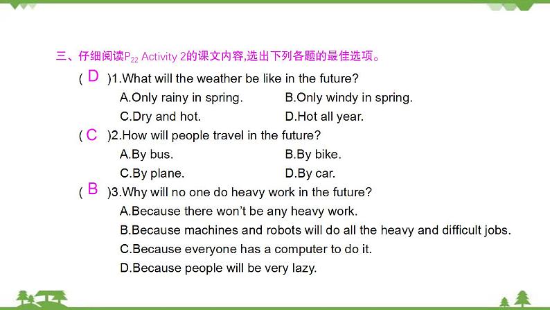 外研版2021学年七下英语 Module 4  Unit 2 Every family will have a small plane. 同步教学课件06