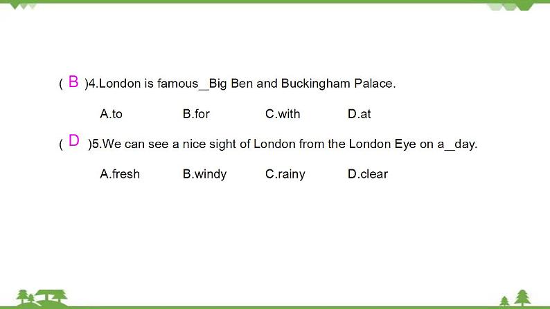 2021学年外研版七下英语 Module 6  Unit 2 The London Eye is on your right. PPT课件05