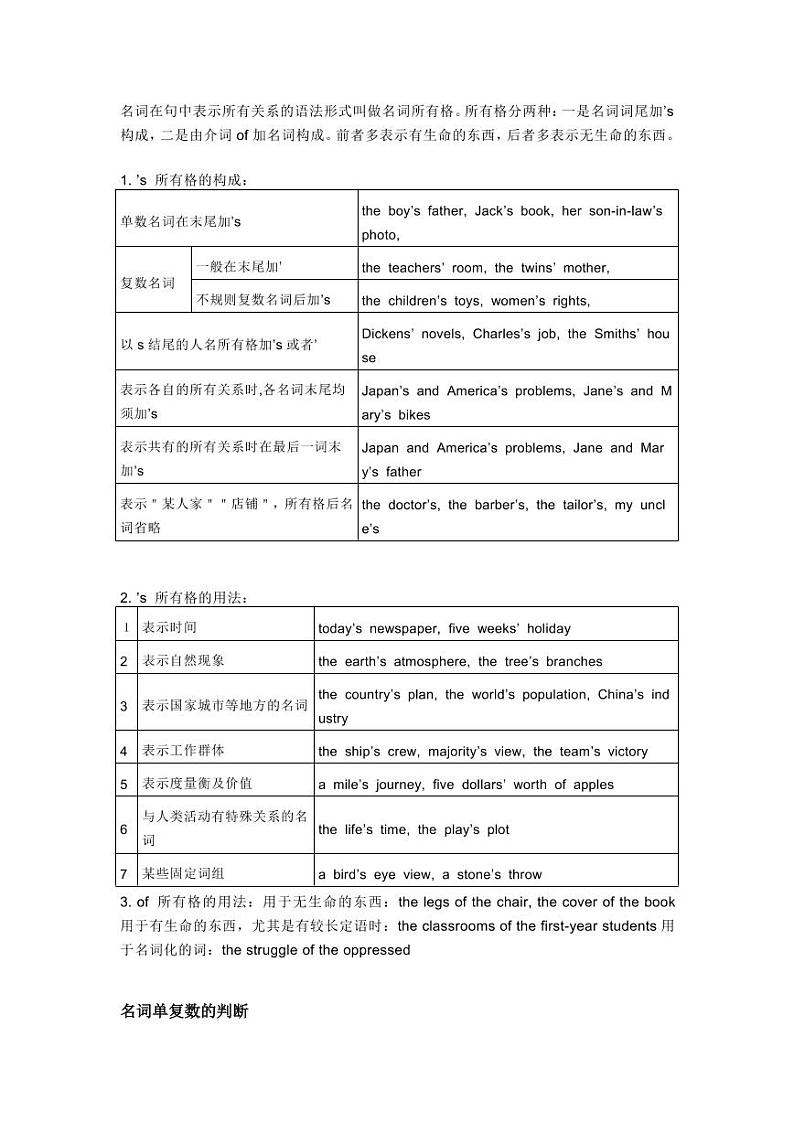 中考专项复习专题一：名词03