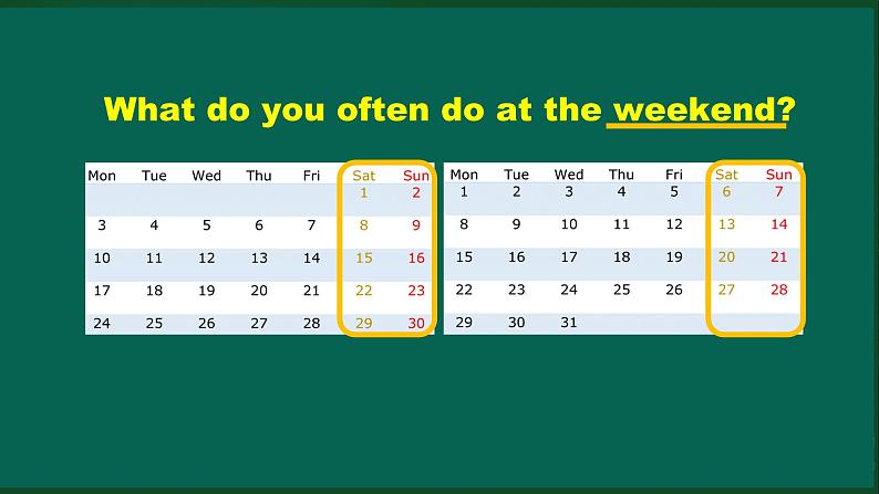 外研版七年级英语下册 Module3 Unit 1 What are you going to do at the weekend（PPT课件）02