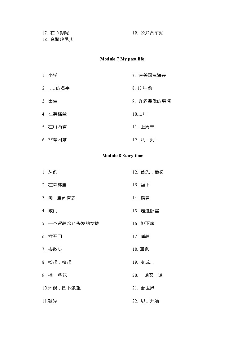 2020初中英语外研版七年级下册各单元必备短语 汉译英 背记练习题（含答案）第3页