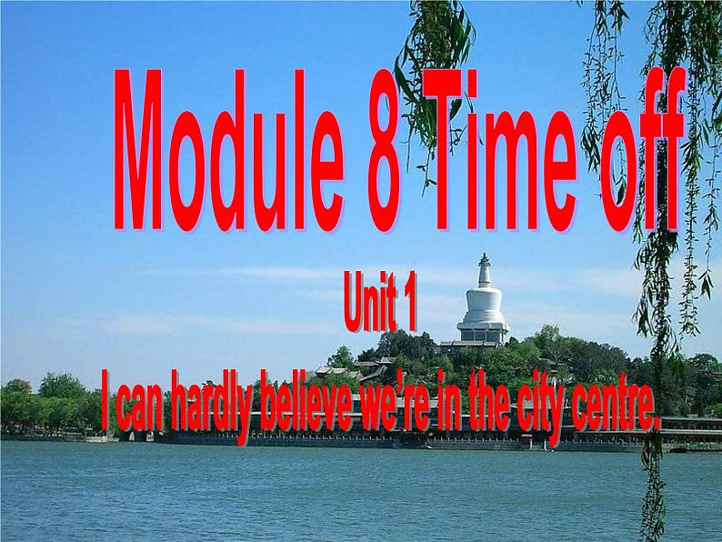 Module 8 Time off Unit 1  I can hardly believe we are in the city centre 课件01