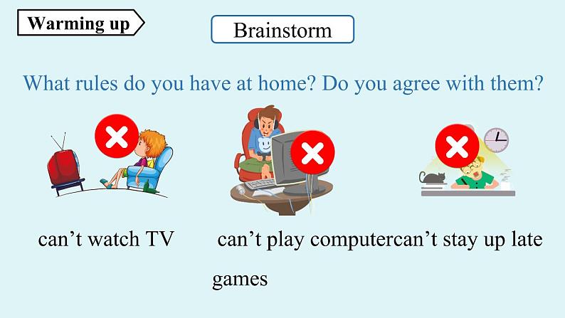 人教新目标（Go For It)九年级上册2021--2022学年 Unit7 Teenagers should be allowed to choose their own clothes. SectionB3a-Self Check（PPT课件）第3页