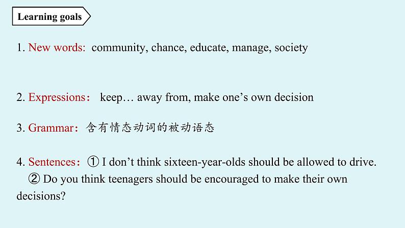 人教新目标（Go For It)九年级上册 Unit7 Teenagers should be allowed to choose their own clothes. Grammar Focus-4c（PPT课件）02