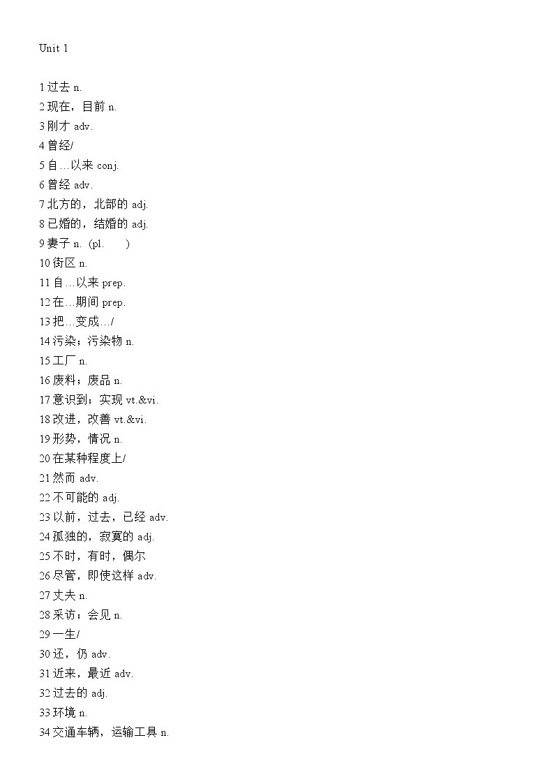 八年级下册译林版U1-8单词表电子版01