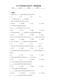 2021年甘肃省平凉市中考一模英语试题（word版含答案）