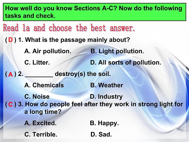 仁爱科普版初中英语九年级上册 Unit 2 Topic 1 Section D 课件06