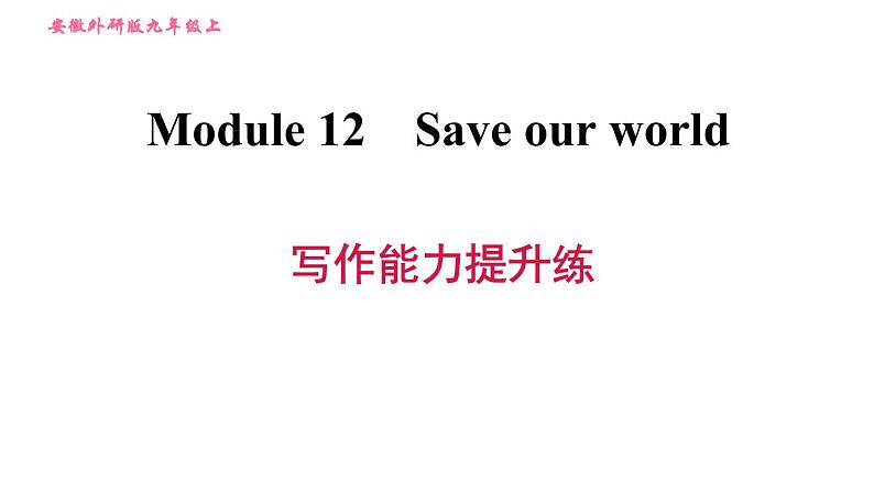 外研版九年级上册英语课件 Module 12 写作能力提升练01