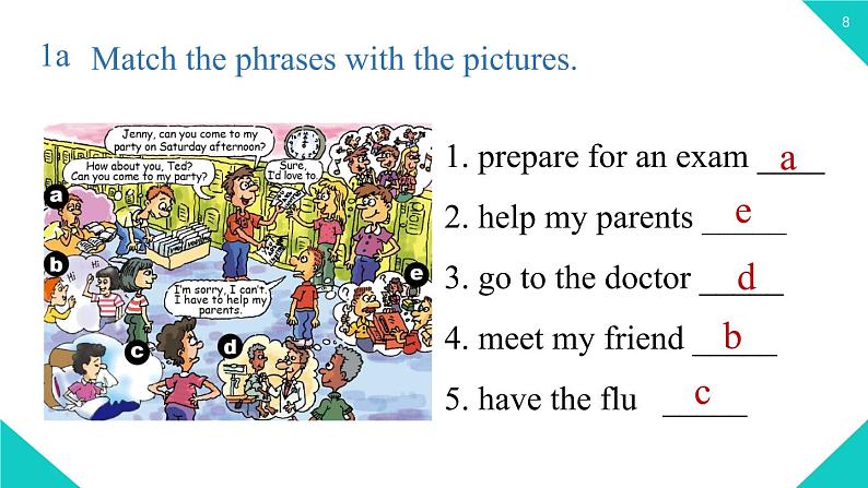 人教新目标八年级上册 Unit9第一课时（SectionA1a-2d ） 课件08