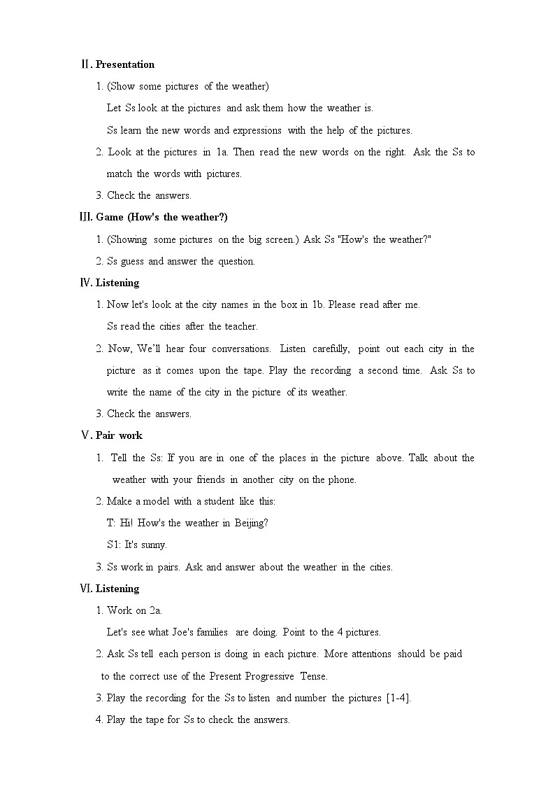 人教版英语七年级下Unit 7教案02