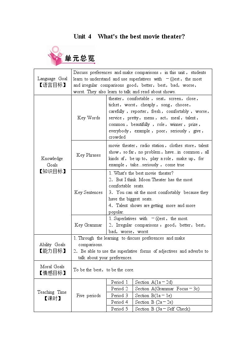 人教版英语八年级上Unit 4 教案01