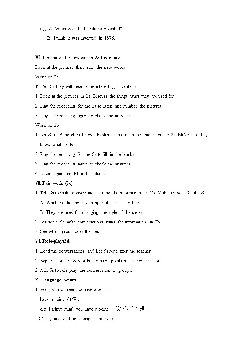 人教版英语九年级全册Unit 6 When was it invented 教案03