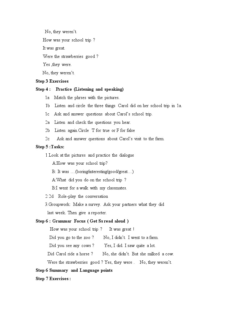 人教版英语七年级下册Unit 11 教案03