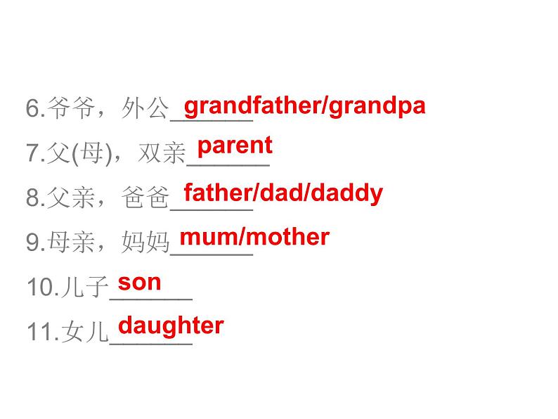 中考英语人教总复习课件：第二部分2.话题二   家庭、朋友与周围的人 (共82张PPT)04